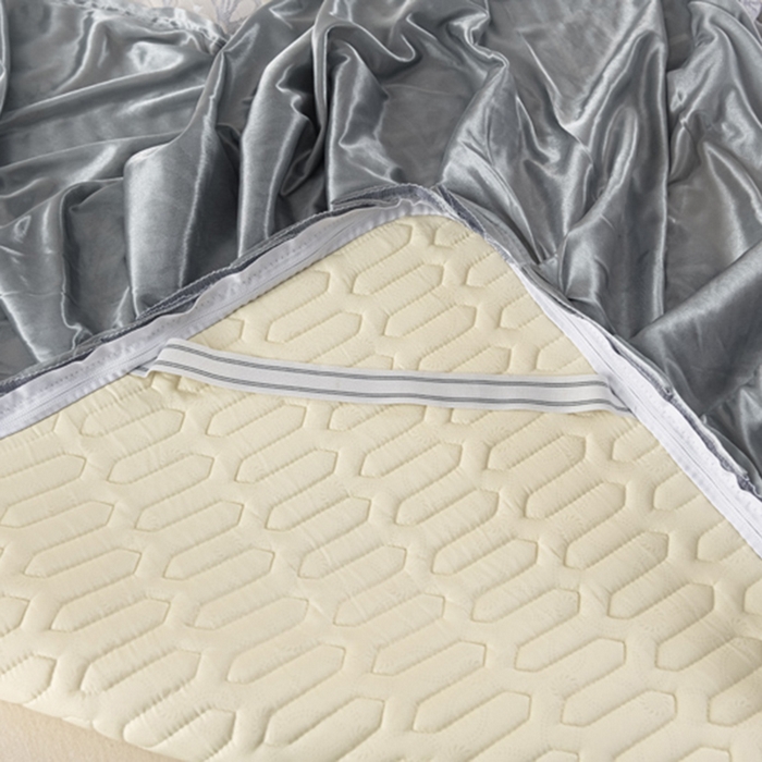 91家纺网 家纺一手货源 找家纺 牵依 2025新款胶质可拆卸床裙凉席席子 米亚花朵