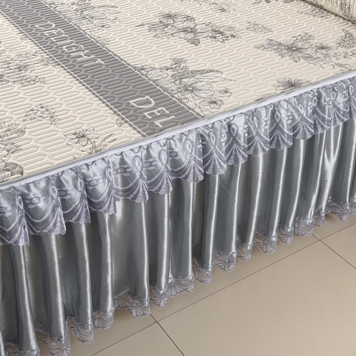 91家纺网 家纺一手货源 找家纺 牵依 2025新款胶质可拆卸床裙凉席席子 米亚花朵