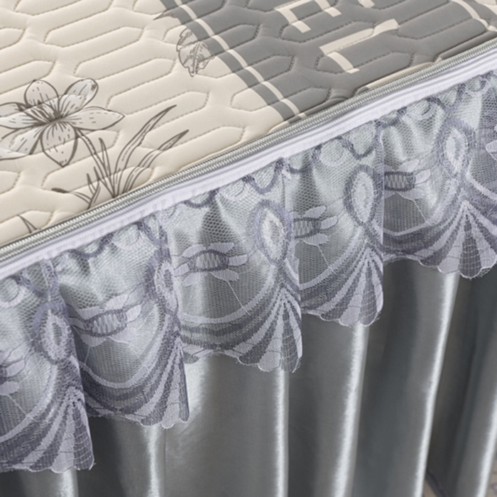 91家纺网 家纺一手货源 找家纺 牵依 2025新款胶质可拆卸床裙凉席席子 米亚花朵