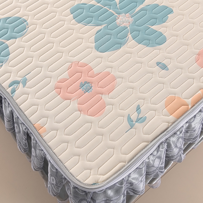 91家纺网 家纺一手货源 找家纺 牵依 2025新款胶质可拆卸床裙凉席席子 夏日如花