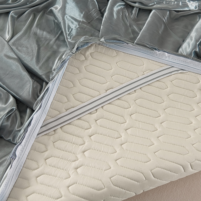 91家纺网 家纺一手货源 找家纺 牵依 2025新款胶质可拆卸床裙凉席席子 小花绿