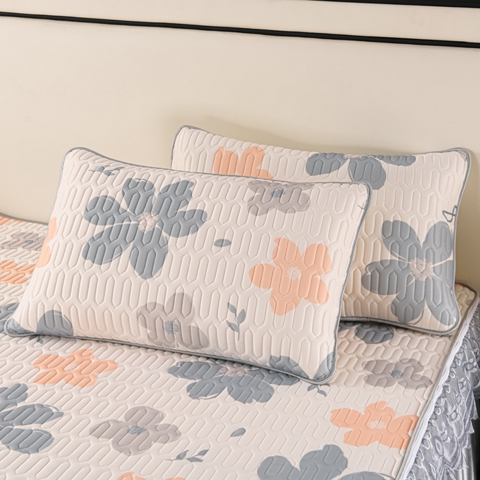 91家纺网 家纺一手货源 找家纺 牵依 2025新款胶质可拆卸床裙凉席席子 幸运花