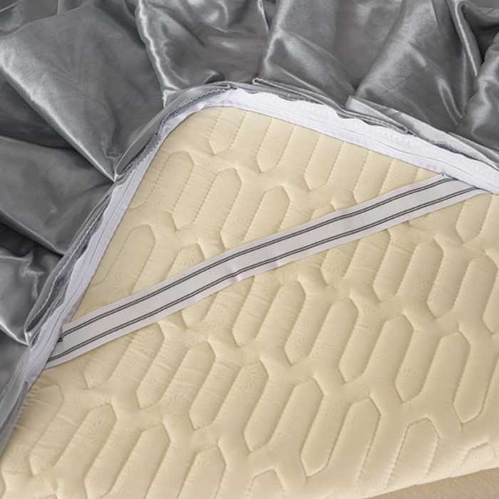 91家纺网 家纺一手货源 找家纺 牵依 2025新款胶质可拆卸床裙凉席席子 幸运花