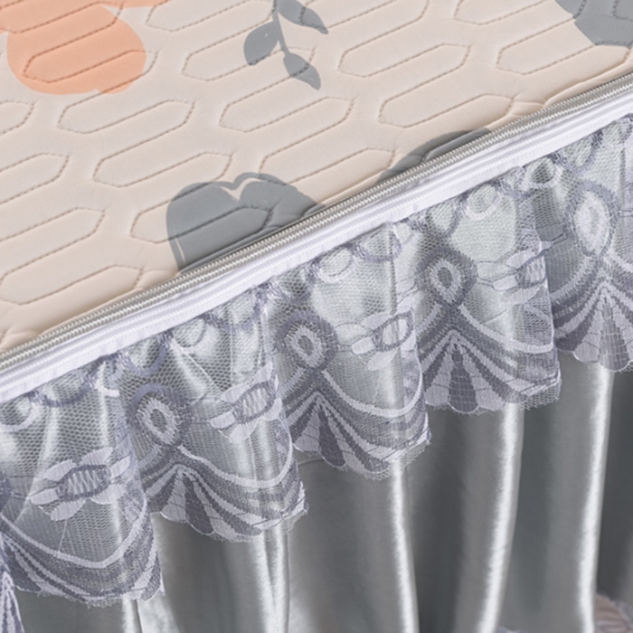 91家纺网 家纺一手货源 找家纺 牵依 2025新款胶质可拆卸床裙凉席席子 幸运花