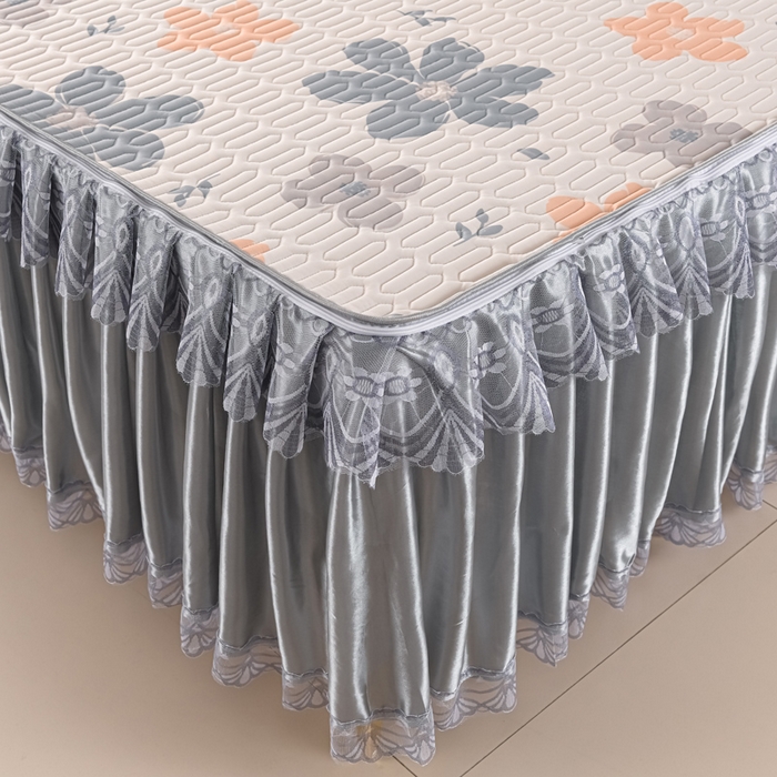 91家纺网 家纺一手货源 找家纺 牵依 2025新款胶质可拆卸床裙凉席席子 幸运花