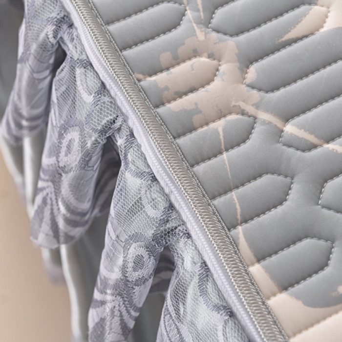 91家纺网 家纺一手货源 找家纺 牵依 2025新款胶质可拆卸床裙凉席席子 幸运花