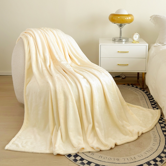 卡琪曼 2025新款牛奶绒抗菌防螨毛毯毯子系列 透明黄
