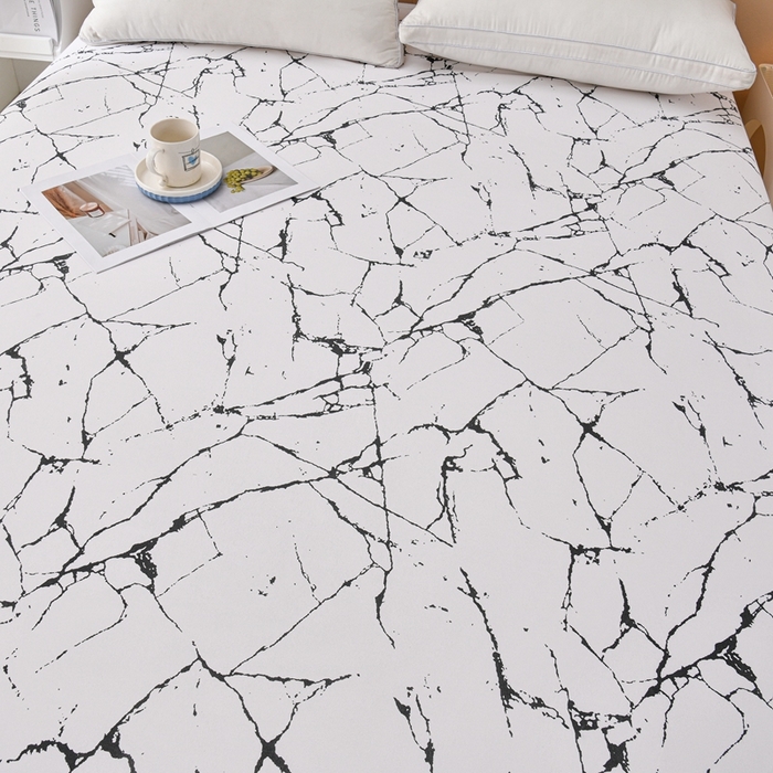 91家纺网 家纺一手货源 找家纺 推推家纺 2025新款防水印花单品床笠  抽象派