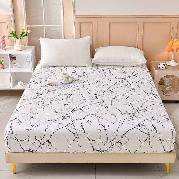 91家纺网 家纺一手货源 找家纺 推推家纺 2025新款防水印花单品床笠  抽象派