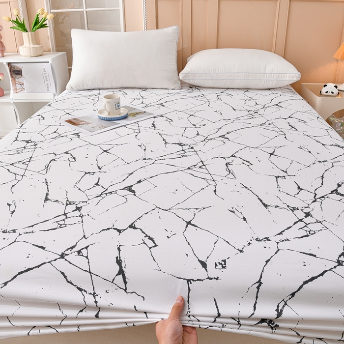 91家纺网 家纺一手货源 找家纺 推推家纺 2025新款防水印花单品床笠  抽象派