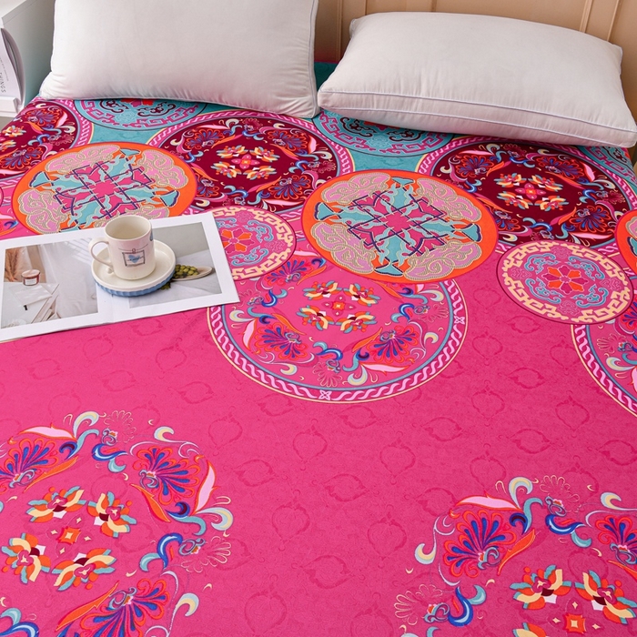 91家纺网 家纺一手货源 找家纺 推推家纺 2025新款防水印花单品床笠  幸福