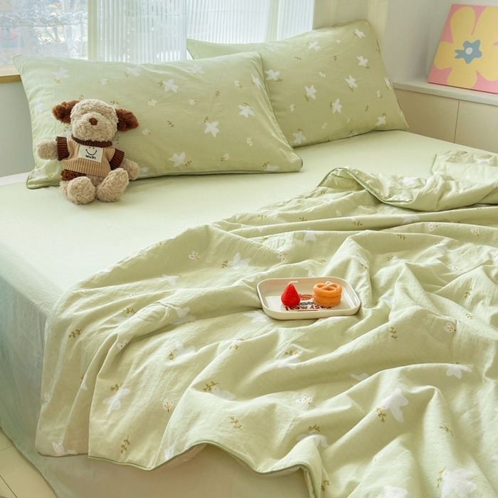 91家纺网 家纺一手货源 找家纺 （总）慕尚家纺 2025新款全棉纯棉双层纱夏被夏凉被空调被四件套