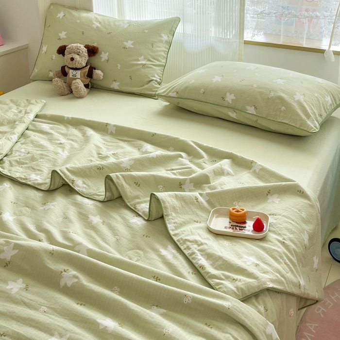 91家纺网 家纺一手货源 找家纺 （总）慕尚家纺 2025新款全棉纯棉双层纱夏被夏凉被空调被四件套