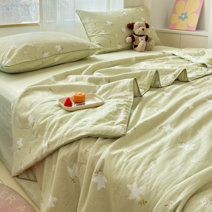 91家纺网 家纺一手货源 找家纺 （总）慕尚家纺 2025新款全棉纯棉双层纱夏被夏凉被空调被四件套