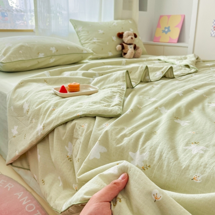91家纺网 家纺一手货源 找家纺 （总）慕尚家纺 2025新款全棉纯棉双层纱夏被夏凉被空调被四件套