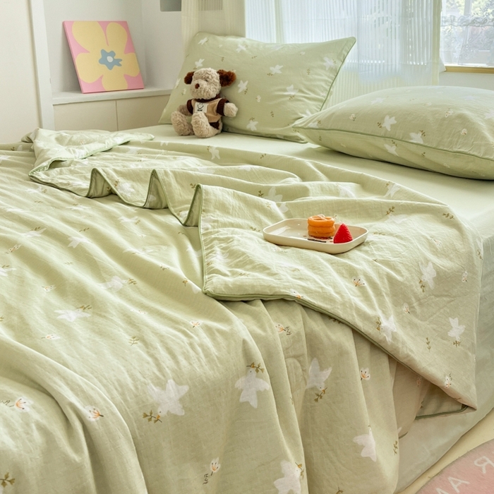 91家纺网 家纺一手货源 找家纺 （总）慕尚家纺 2025新款全棉纯棉双层纱夏被夏凉被空调被四件套