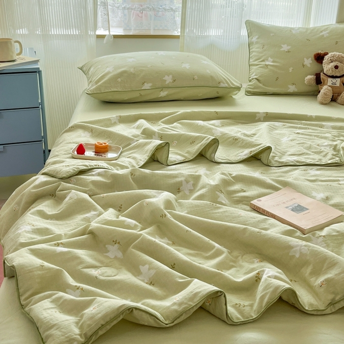 91家纺网 家纺一手货源 找家纺 （总）慕尚家纺 2025新款全棉纯棉双层纱夏被夏凉被空调被四件套