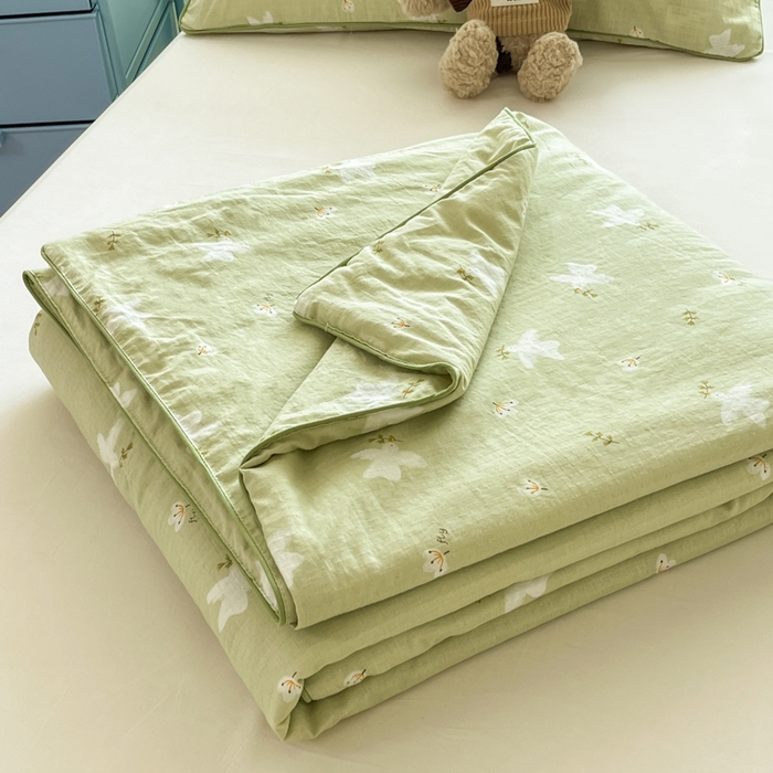 91家纺网 家纺一手货源 找家纺 （总）慕尚家纺 2025新款全棉纯棉双层纱夏被夏凉被空调被四件套