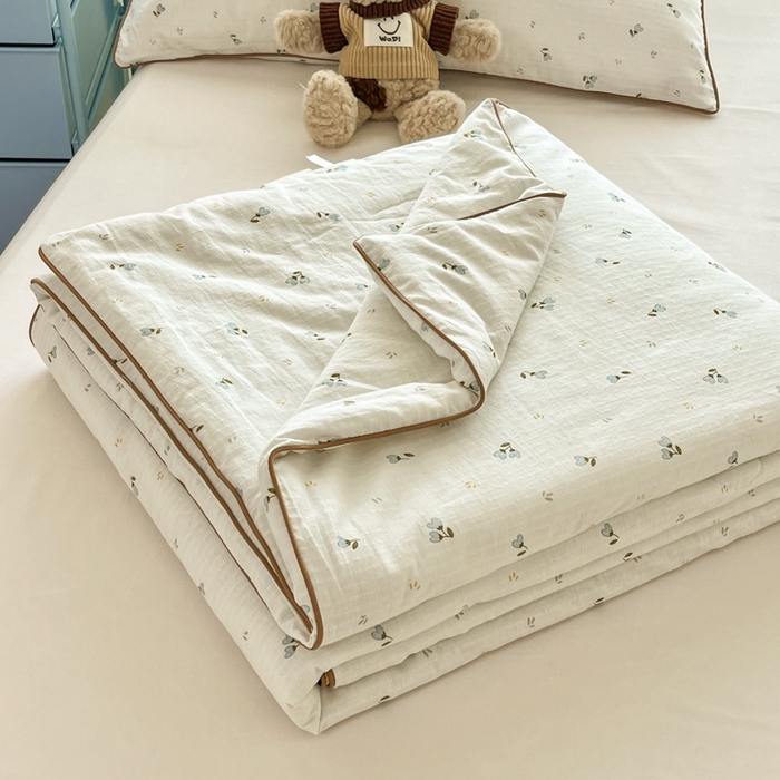 91家纺网 家纺一手货源 找家纺 （总）慕尚家纺 2025新款全棉纯棉双层纱夏被夏凉被空调被四件套