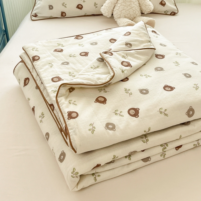 91家纺网 家纺一手货源 找家纺 （总）慕尚家纺 2025新款全棉纯棉双层纱夏被夏凉被空调被四件套