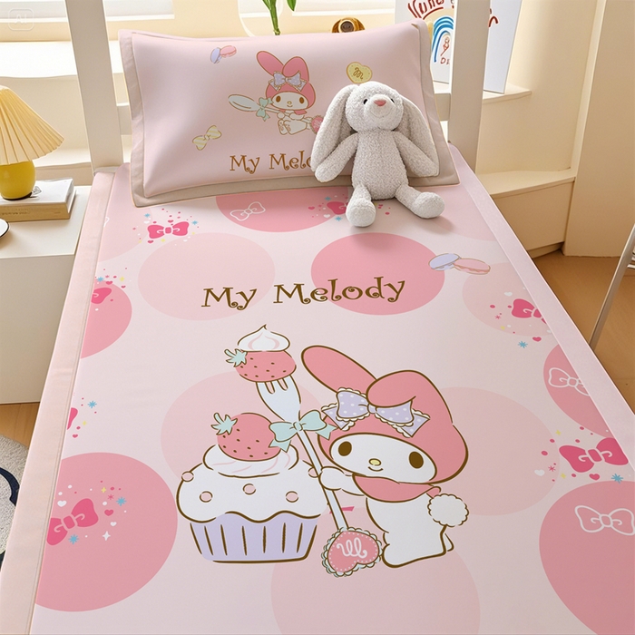 91家纺网 家纺一手货源 找家纺 （总）博雅 2025春夏新款学生宿舍床三丽鸥冰丝凉席席子