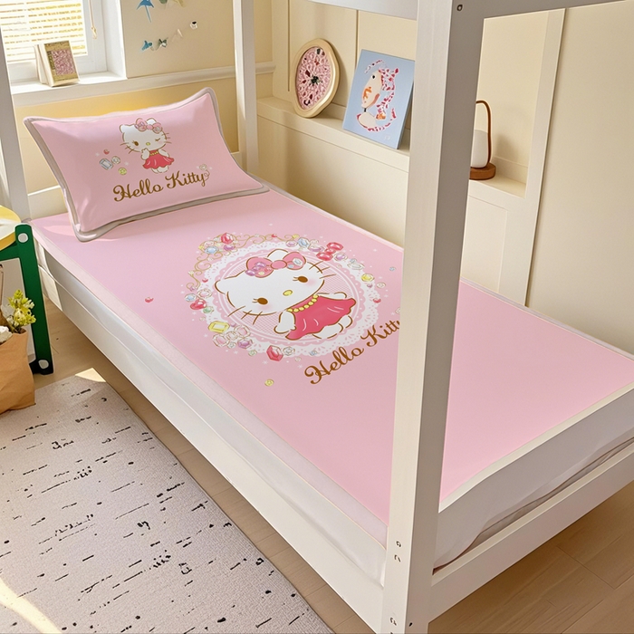 91家纺网 家纺一手货源 找家纺 （总）博雅 2025春夏新款学生宿舍床三丽鸥冰丝凉席席子