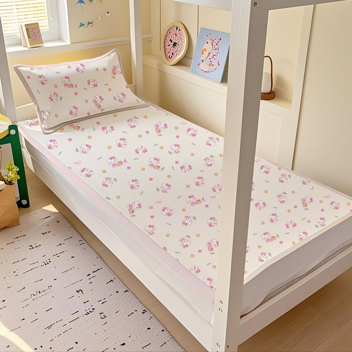 91家纺网 家纺一手货源 找家纺 （总）博雅 2025春夏新款学生宿舍床三丽鸥冰丝凉席席子