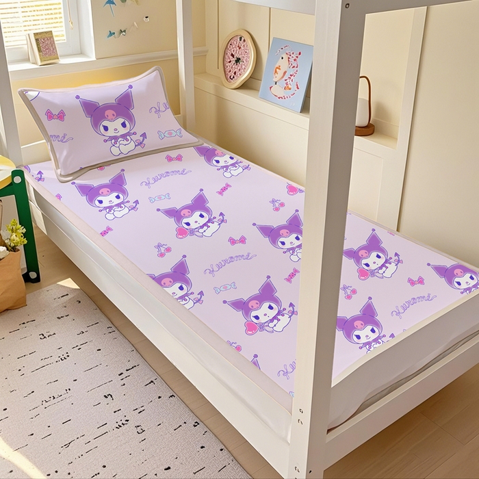 91家纺网 家纺一手货源 找家纺 博雅 2025春夏新款学生宿舍床三丽鸥冰丝凉席席子 新紫色库洛米