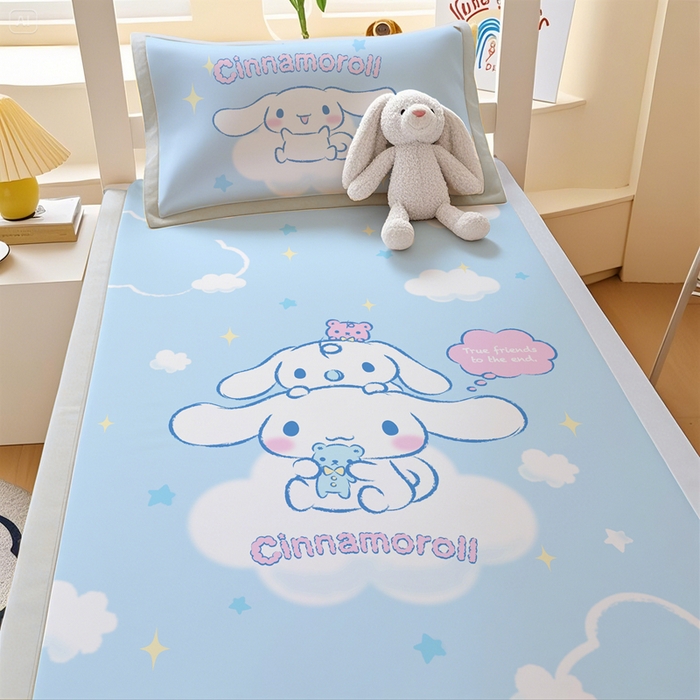 91家纺网 家纺一手货源 找家纺 博雅 2025春夏新款学生宿舍床三丽鸥冰丝凉席席子 云朵玉桂狗