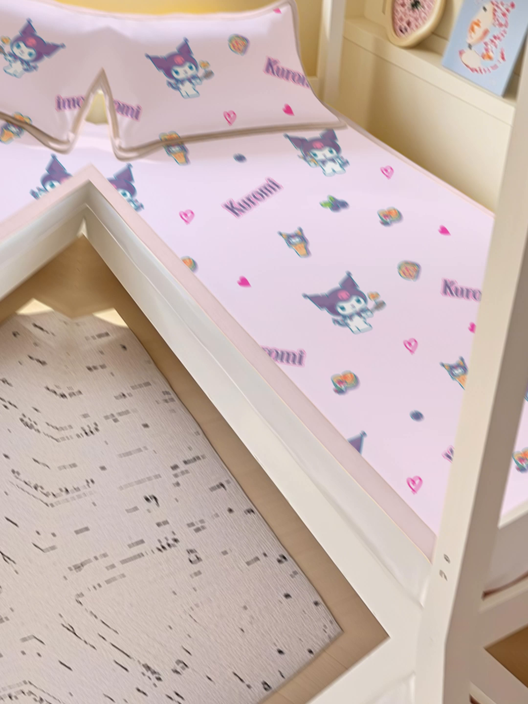 91家纺网 家纺一手货源 找家纺 博雅 2025春夏新款学生宿舍床三丽鸥冰丝凉席席子 多彩库洛米