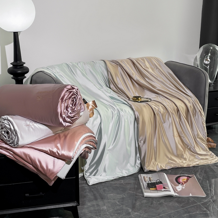 91家纺网 家纺一手货源 找家纺 佳居缘 2025春夏新款透爽冰肌7A抗菌美 肤锦氨夏被夏凉被空调被 组合图仅供展示