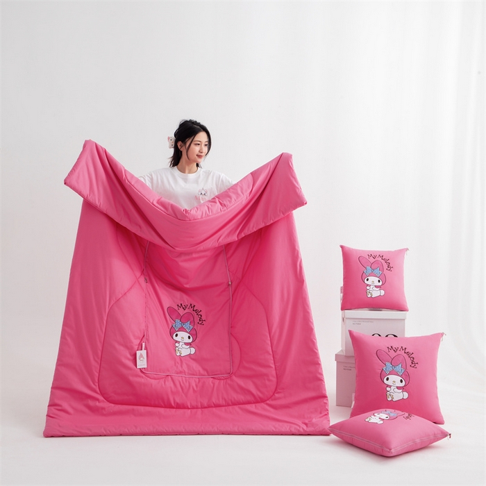 照世家纺 2025新款全棉纯棉三丽鸥抱枕被【券后控价不低于：78/99/129/149/179】 美乐蒂