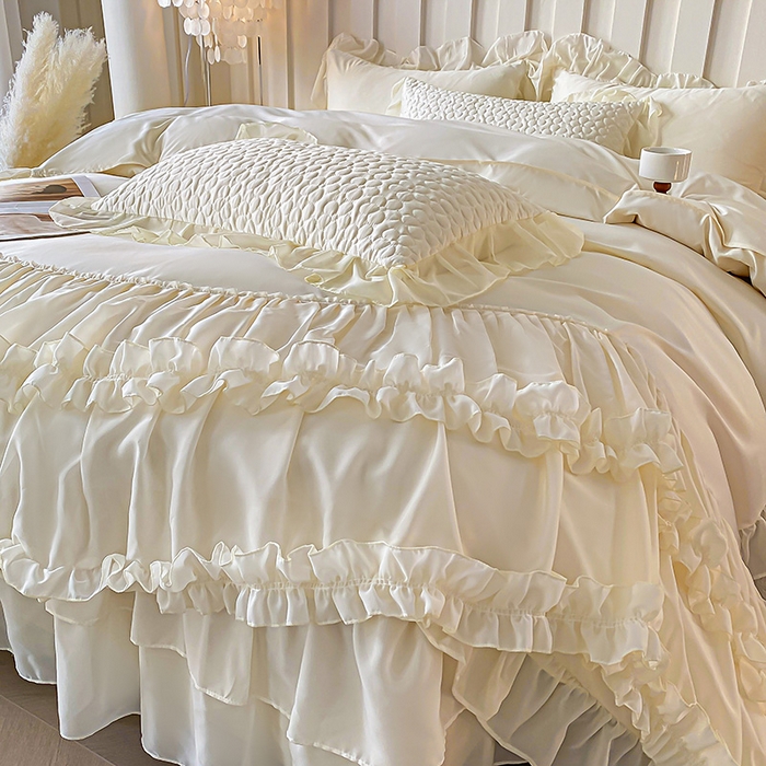 91家纺网 家纺一手货源 找家纺 （总）花香四季家纺 2025新款天丝棉床裙款四件套-倾城