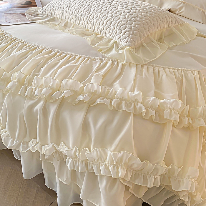 91家纺网 家纺一手货源 找家纺 （总）花香四季家纺 2025新款天丝棉床裙款四件套-倾城