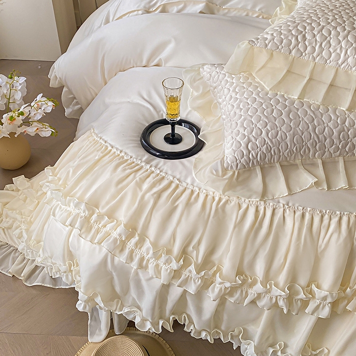 91家纺网 家纺一手货源 找家纺 （总）花香四季家纺 2025新款天丝棉床裙款四件套-倾城