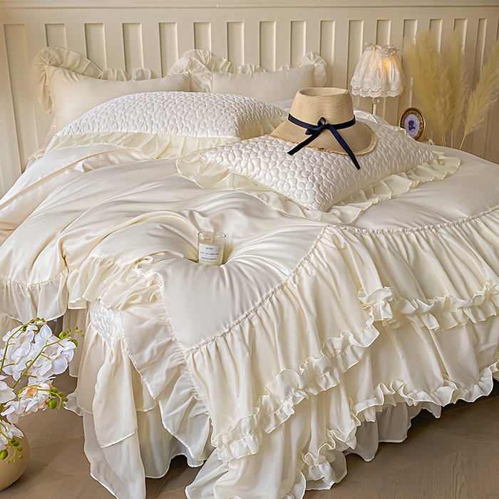 91家纺网 家纺一手货源 找家纺 （总）花香四季家纺 2025新款天丝棉床裙款四件套-倾城