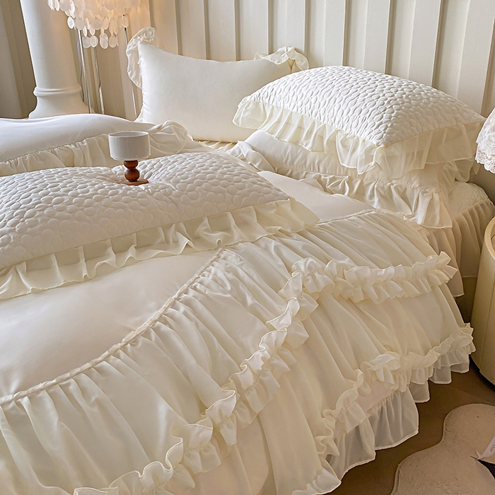 91家纺网 家纺一手货源 找家纺 （总）花香四季家纺 2025新款天丝棉床裙款四件套-倾城