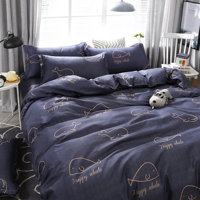 91家纺网 家纺一手货源 找家纺 卡斯诺 2023新款芦荟棉四件套花型2