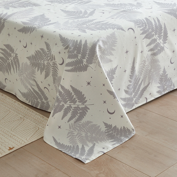 91家纺网 家纺一手货源 找家纺 怡家居 2025新款全棉老粗布床单床笠三件套 晴岚-灰