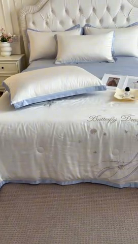 91家纺网 家纺一手货源 找家纺 梦舒羽 2025新款水洗真丝枕套冰丝凉感枕头套夏天薄款枕芯套 奶油浅紫