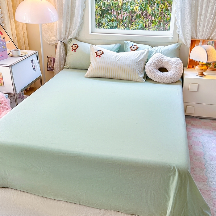 91家纺网 家纺一手货源 找家纺 徕米家居  2025新款色织全棉水洗棉毛巾绣四件套 条纹曲奇