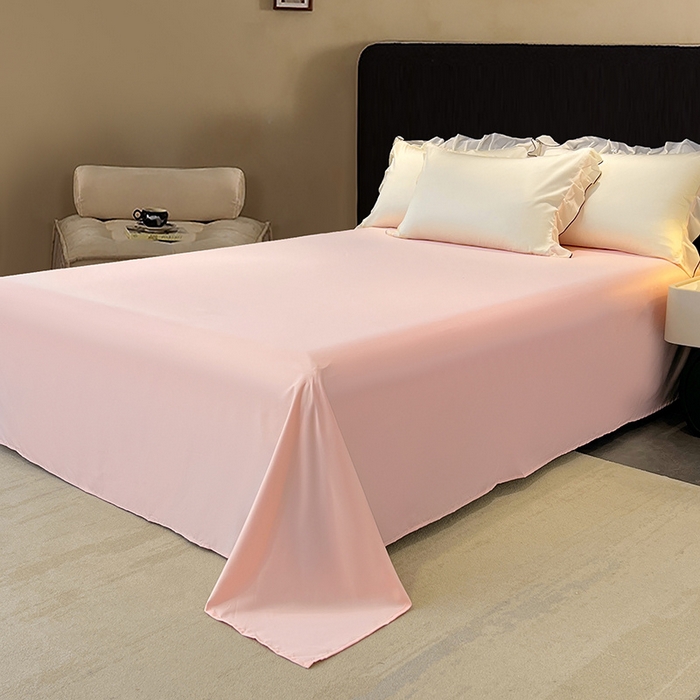 91家纺网 家纺一手货源 找家纺 梦舒羽 2025新款水洗真丝花边枕套凉感枕头套夏天薄款枕芯套 奶油浅粉