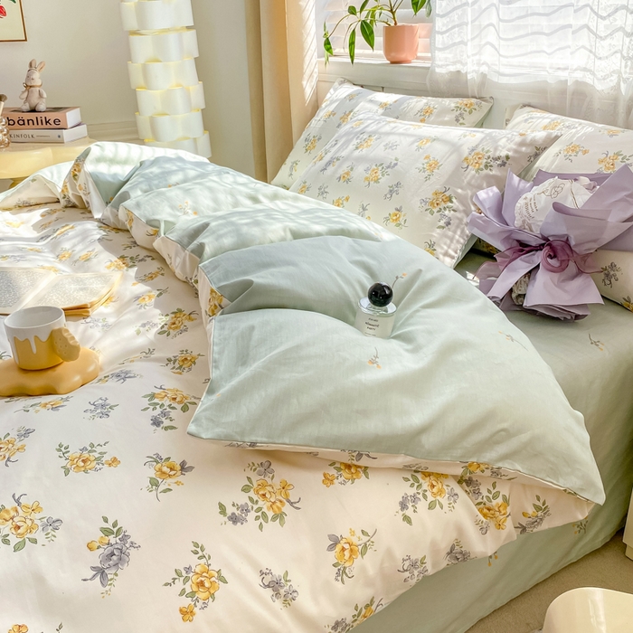 91家纺网 家纺一手货源 找家纺 黑马家居 2025新款全棉喷气13070印花单被套 花间