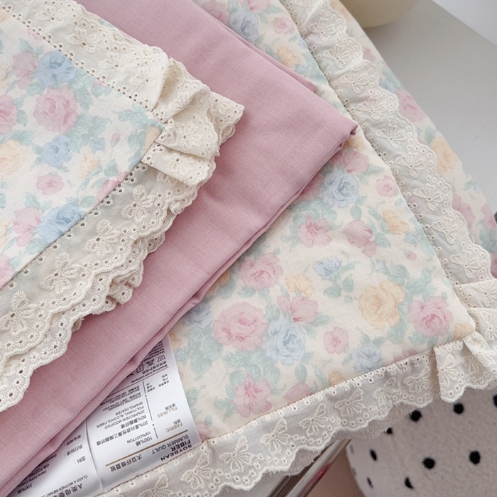 91家纺网 家纺一手货源 找家纺 于果2025新款双层纱花边款夏被 佩洛斯