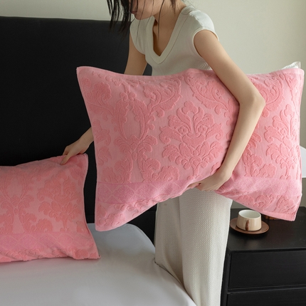 乐家毛巾被（工厂自产自销） 2025新款纯棉浮雕老式枕巾 夕阳红