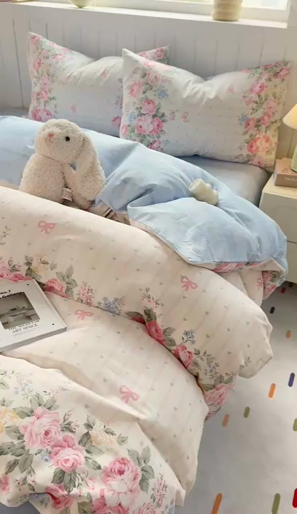 91家纺网 家纺一手货源 找家纺 黑马家居 2025新款全棉喷气13070印花四件套 半岛花园