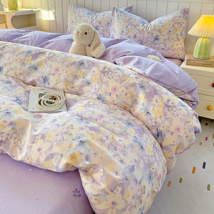 91家纺网 家纺一手货源 找家纺 黑马家居 2025新款全棉喷气13070印花单被套 清晨