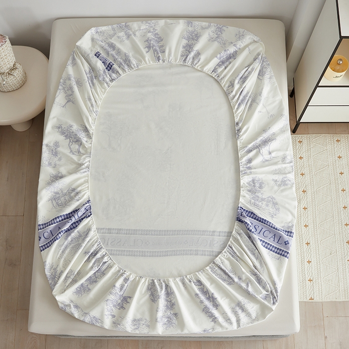 91家纺网 家纺一手货源 找家纺 怡家居 2025新款全棉老粗布床单床笠三件套 无垠