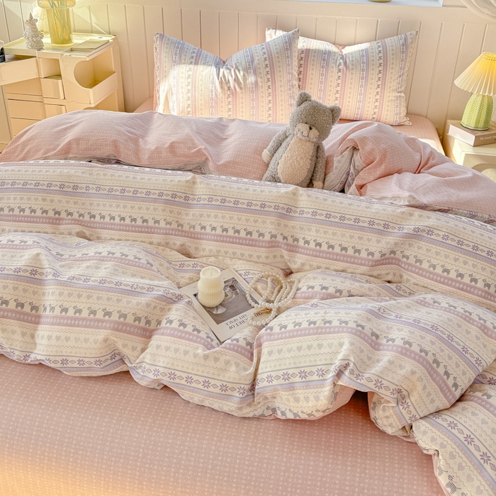 91家纺网 家纺一手货源 找家纺 黑马家居 2025新款全棉喷气13070印花单被套 波西米亚