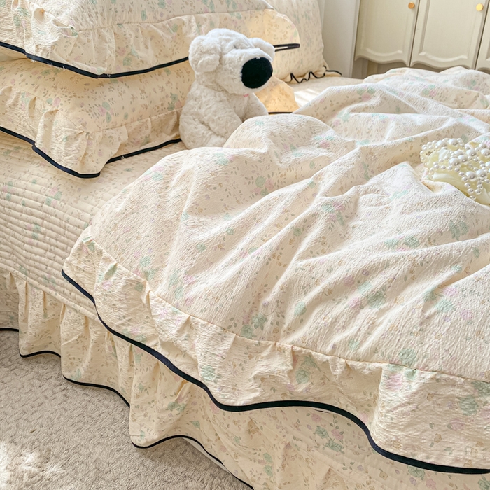 91家纺网 家纺一手货源 找家纺 2025新款云感双层纱夏被四件套-床盖款 薄荷微凉